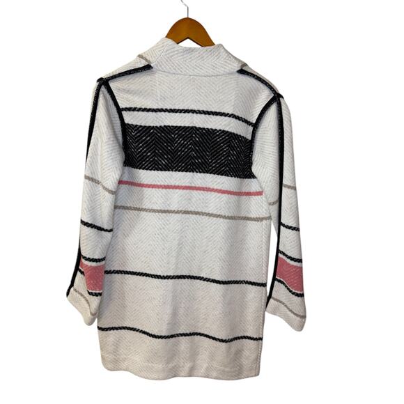 Not For Sale Nic+Zoe Cardigan Women X Small Beige Striped Open Preppy Cabin - Picture 6 of 10